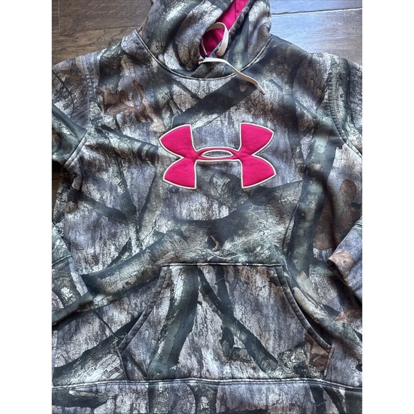 Under Armour Medium Camo Hunting Hoodie Women Mossy Oak Treestand - Picture 2 of 4